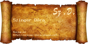 Szinger Dóra névjegykártya