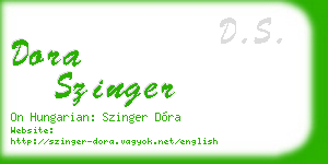 dora szinger business card