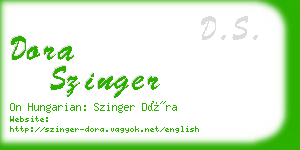 dora szinger business card